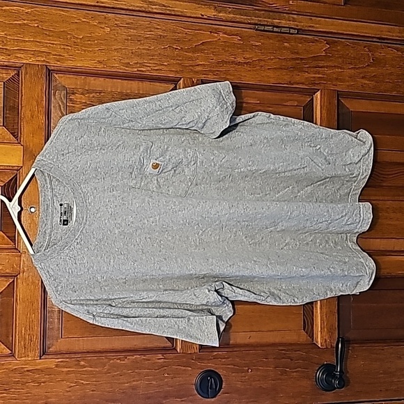 Carhartt sz XL gray t shirt logo pocket MT65 - Picture 1 of 3